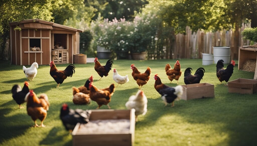 chickens in the yard