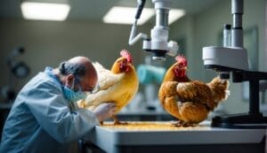 Veterinarian Inspecting Chickens GuerrillaHomesteader.com